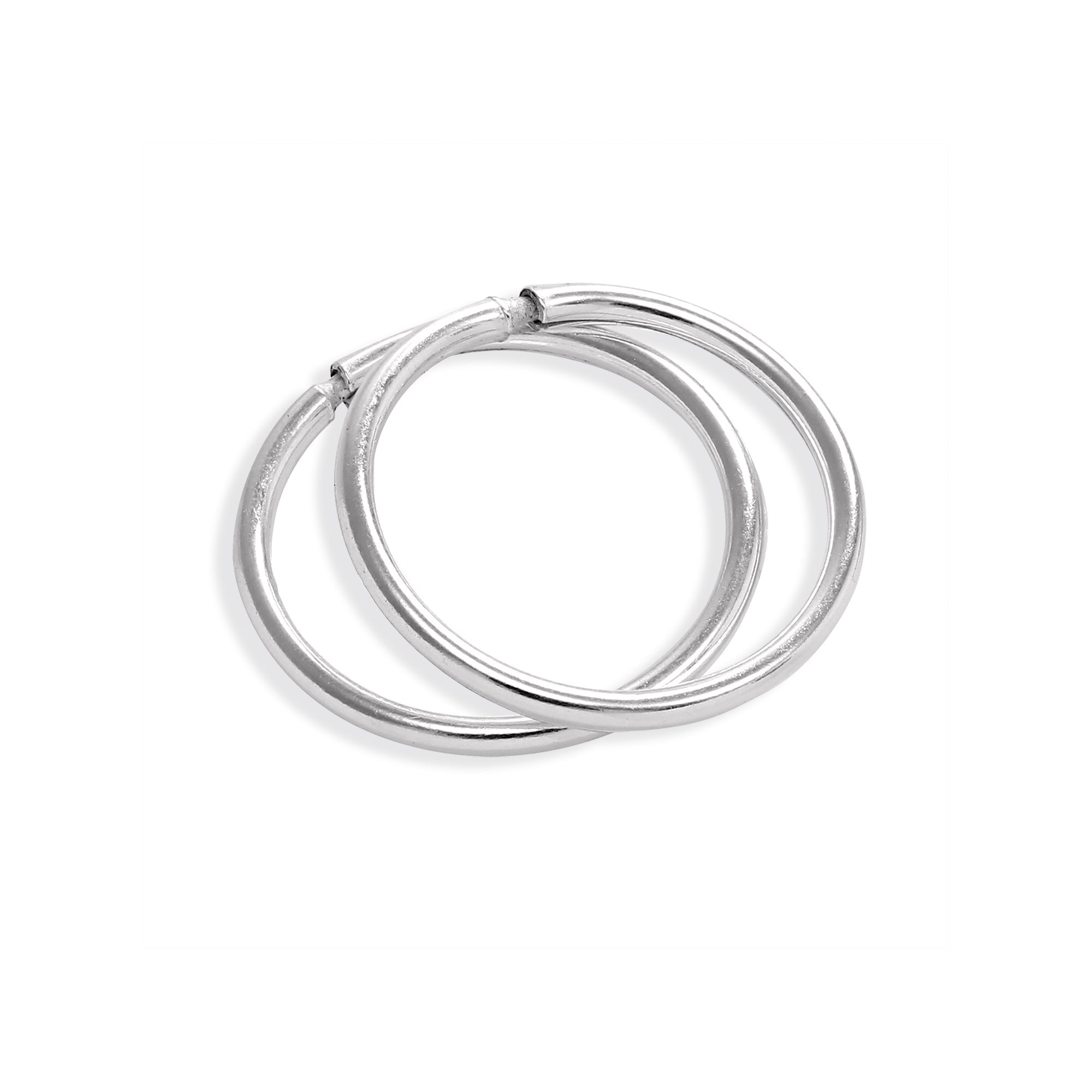 Sterling Silver Lightweight Sleeper Hoop Earrings 8mm - 22mm