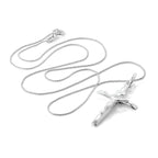 Large Sterling Silver Crucifix Cross Pendant Necklace 14 - 28 Inches