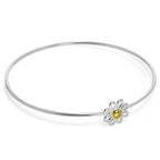 Sterling Silver Daisy Bangle