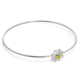 Sterling Silver Daisy Bangle