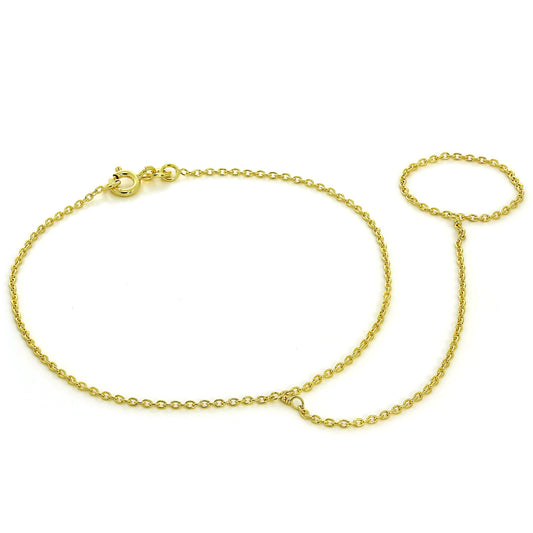 Gold Plated Sterling Silver Belcher Ring Chain Bracelet