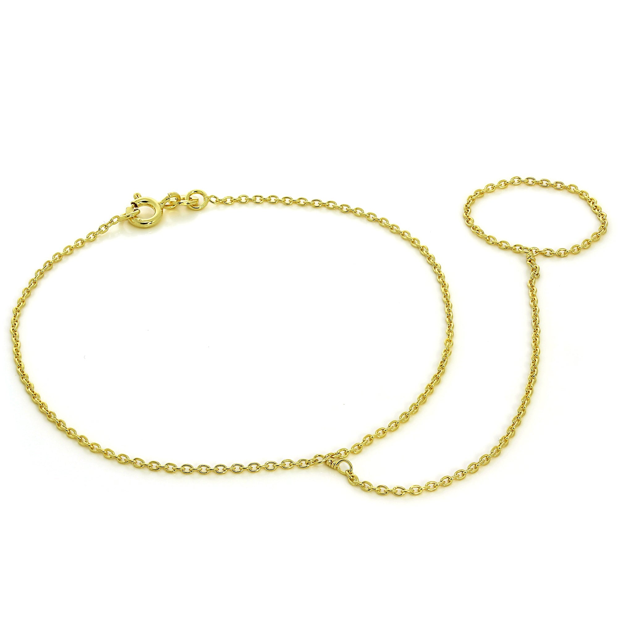 Gold Plated Sterling Silver Belcher Ring Chain Bracelet