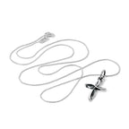 Sterling Silver Twisted Cross Pendant Necklace 14 - 28 Inches