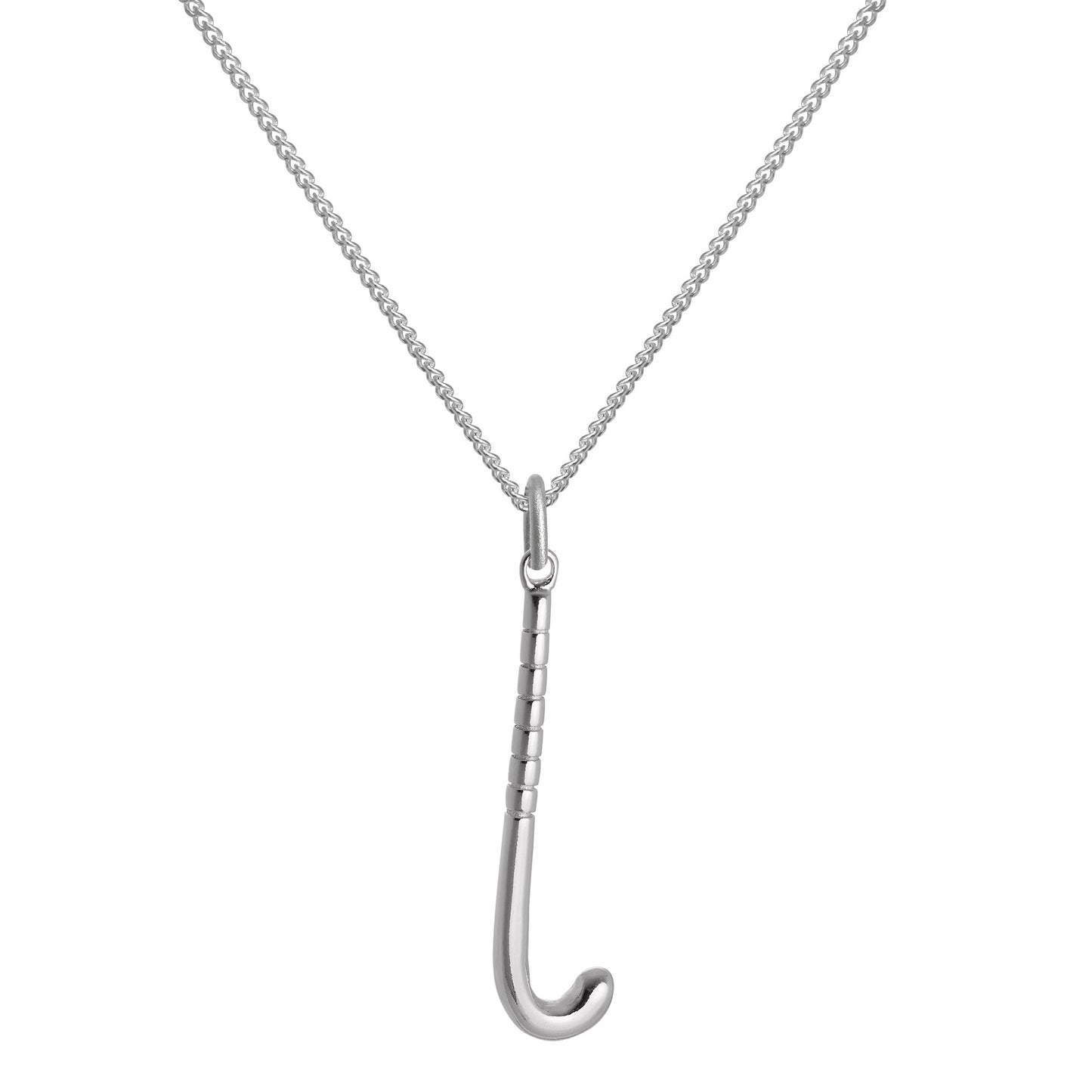 Sterling Silver Hockey Stick Pendant Necklace 16 - 22 Inches