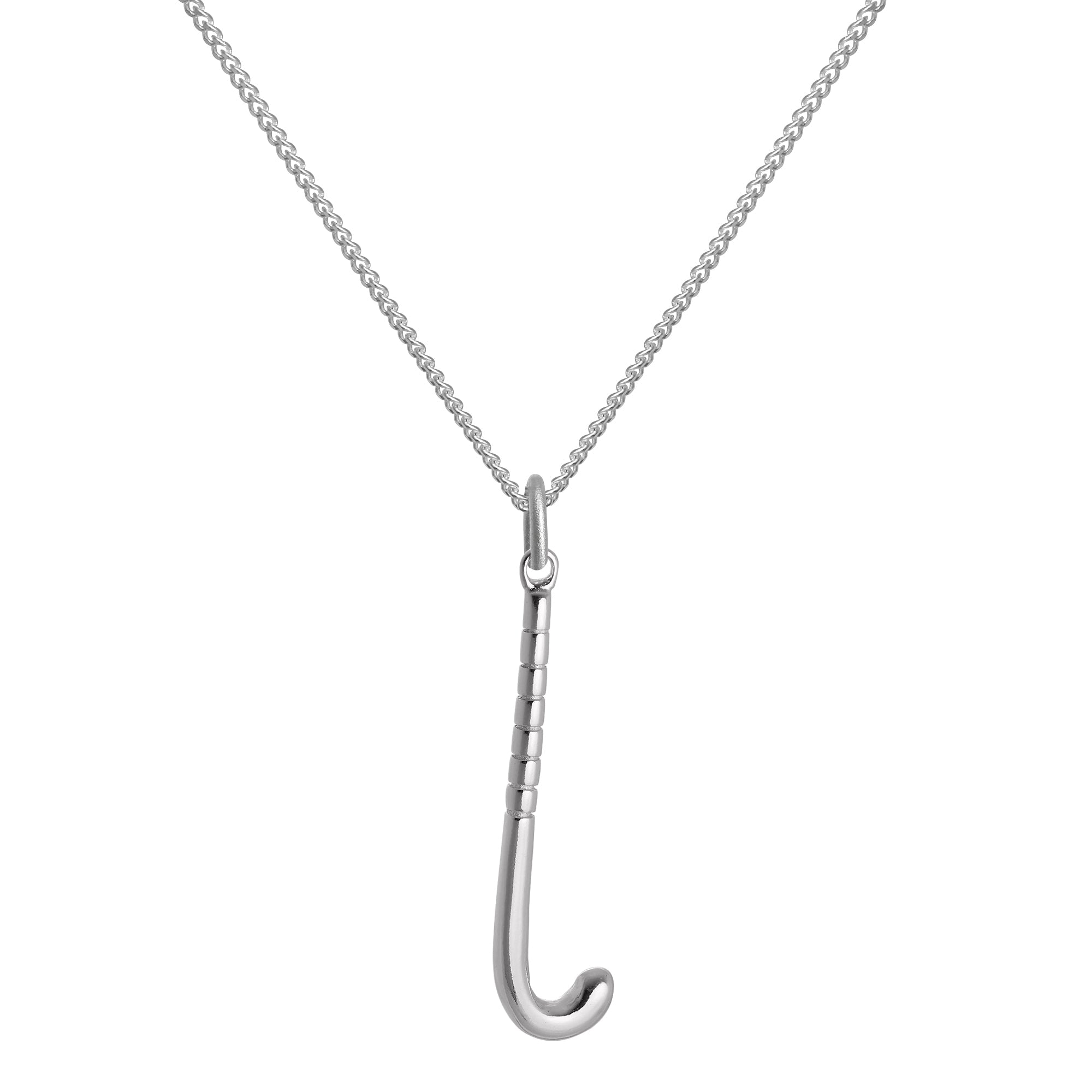 Sterling Silver Hockey Stick Pendant Necklace 14 - 32 Inches