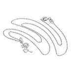 Sterling Silver Flower & Heart Pendant Necklace 14 - 22 Inches