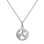 Small Sterling Silver Triple Open Heart Pendant Necklace 14 - 32 Inches