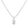Sterling Silver Peace Symbol & Heart Pendant Necklace 16 - 24 Inches
