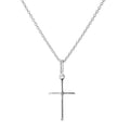 Plain Light Sterling Silver Cross Pendant Necklace 16 - 22 Inches