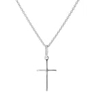 Plain Light Sterling Silver Cross Pendant Necklace 16 - 22 Inches