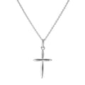 Sterling Silver Pointed Cross Pendant Necklace 16 - 22 Inches