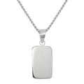 Sterling Silver Rectangular Engravable Pendant Necklace 14- 28 Inches