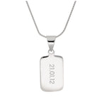 Sterling Silver Rectangular Engravable Pendant Necklace 14- 28 Inches