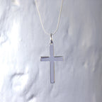 Large Plain Sterling Silver Cross Pendant Necklace 14 - 28 Inches