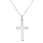 Large Plain Sterling Silver Cross Pendant Necklace 14 - 28 Inches