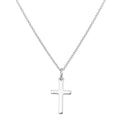 Plain Sterling Silver Cross on Chain 16 - 22 Inches