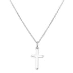 Plain Sterling Silver Cross on Chain 16 - 22 Inches