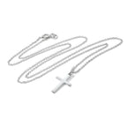 Plain Sterling Silver Cross on Chain 16 - 22 Inches
