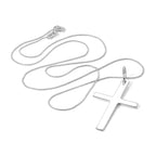 Large Sterling Silver Cross Pendant Necklace 14 - 28 Inches