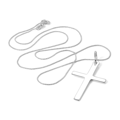 Large Sterling Silver Cross Pendant Necklace 14 - 28 Inches