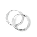 Sterling Silver Diamond Cut Sleeper 12mm Hoop Earrings