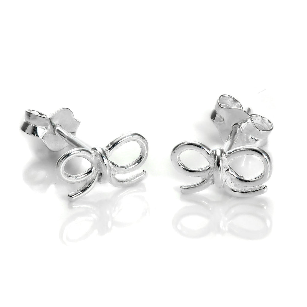 Sterling Silver Bow Stud Earrings