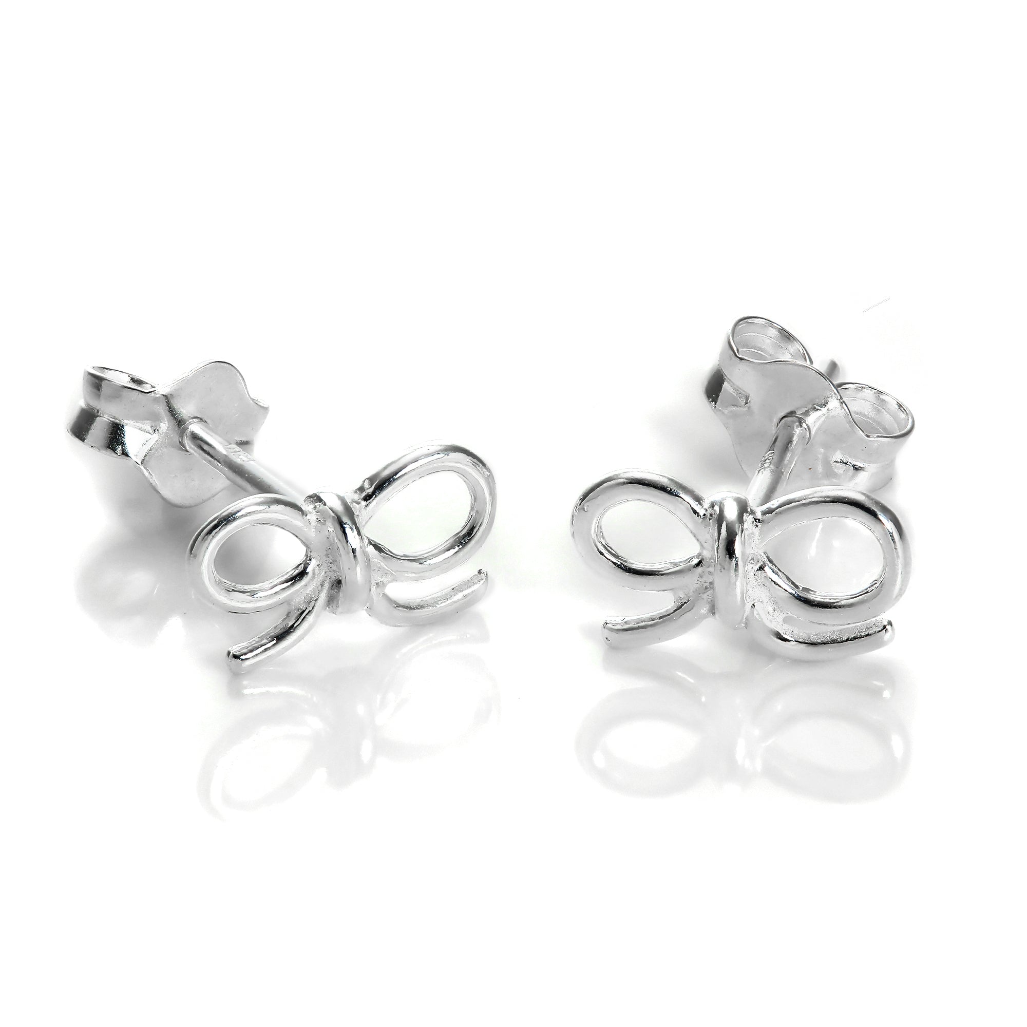 Sterling Silver Bow Stud Earrings