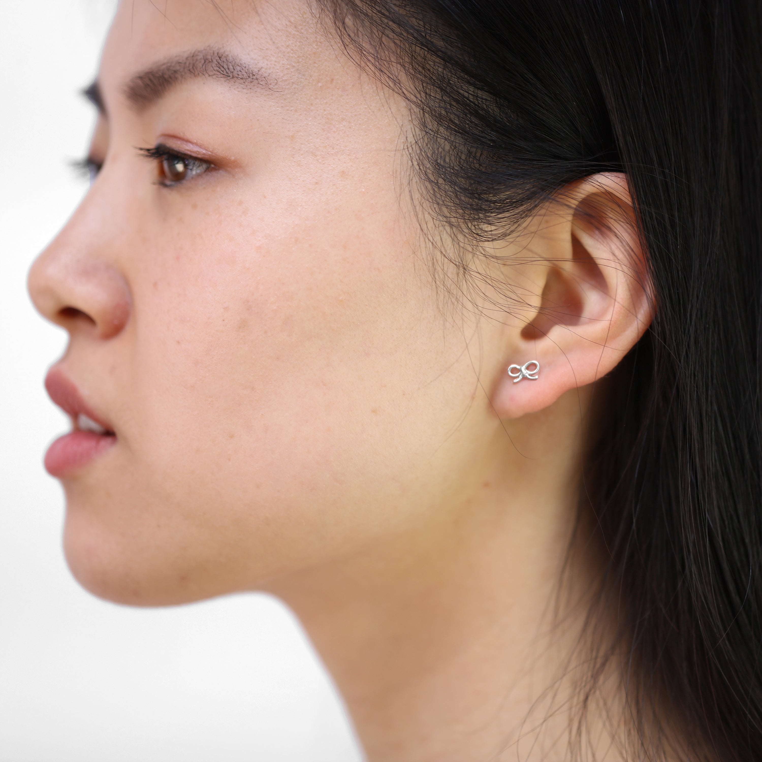 Sterling Silver Bow Stud Earrings
