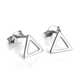 Sterling Silver Open Triangle Stud Earrings