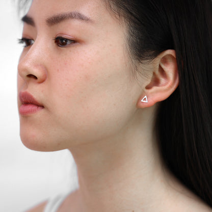 Sterling Silver Open Triangle Stud Earrings