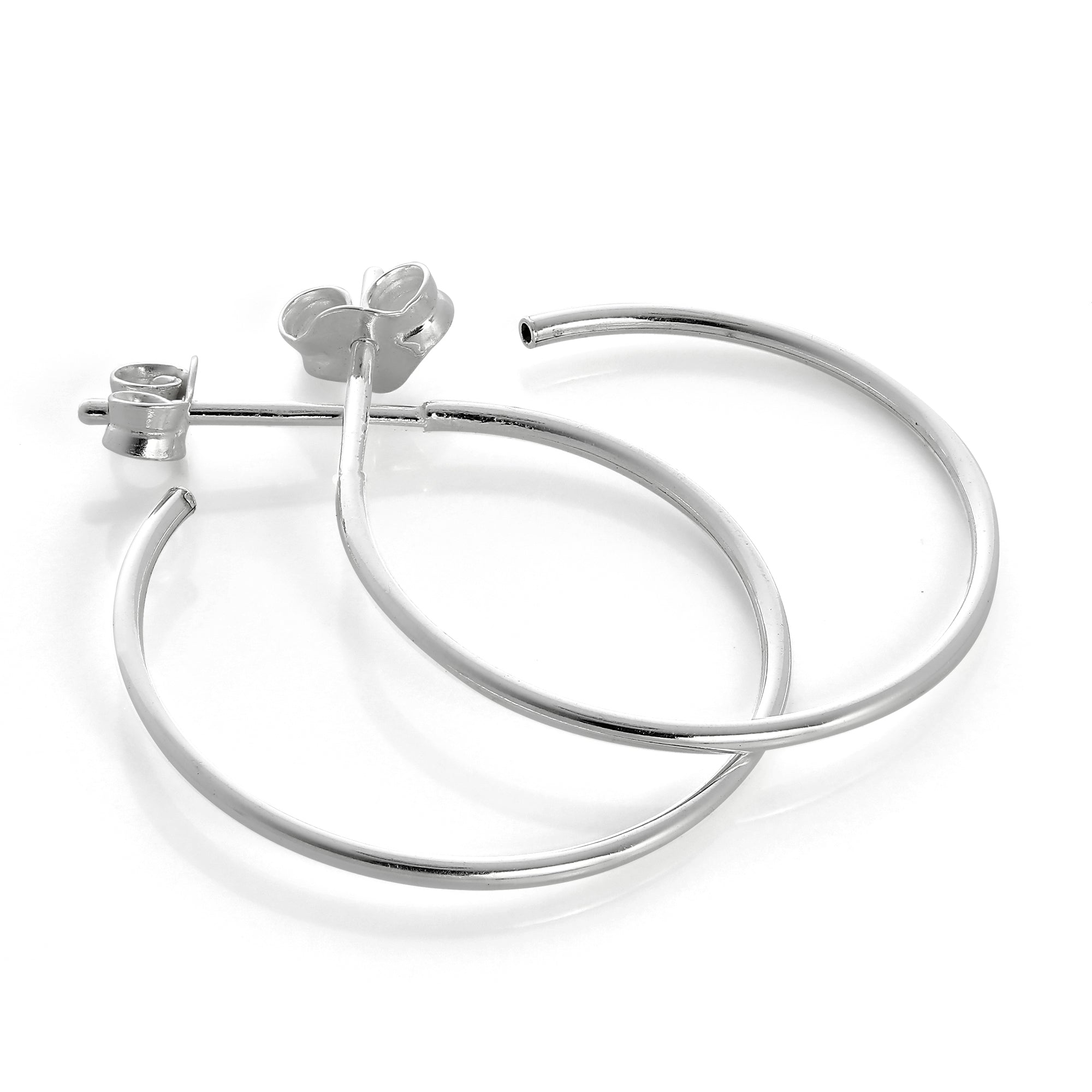 Sterling Silver Open 20mm Hoop Stud Earrings