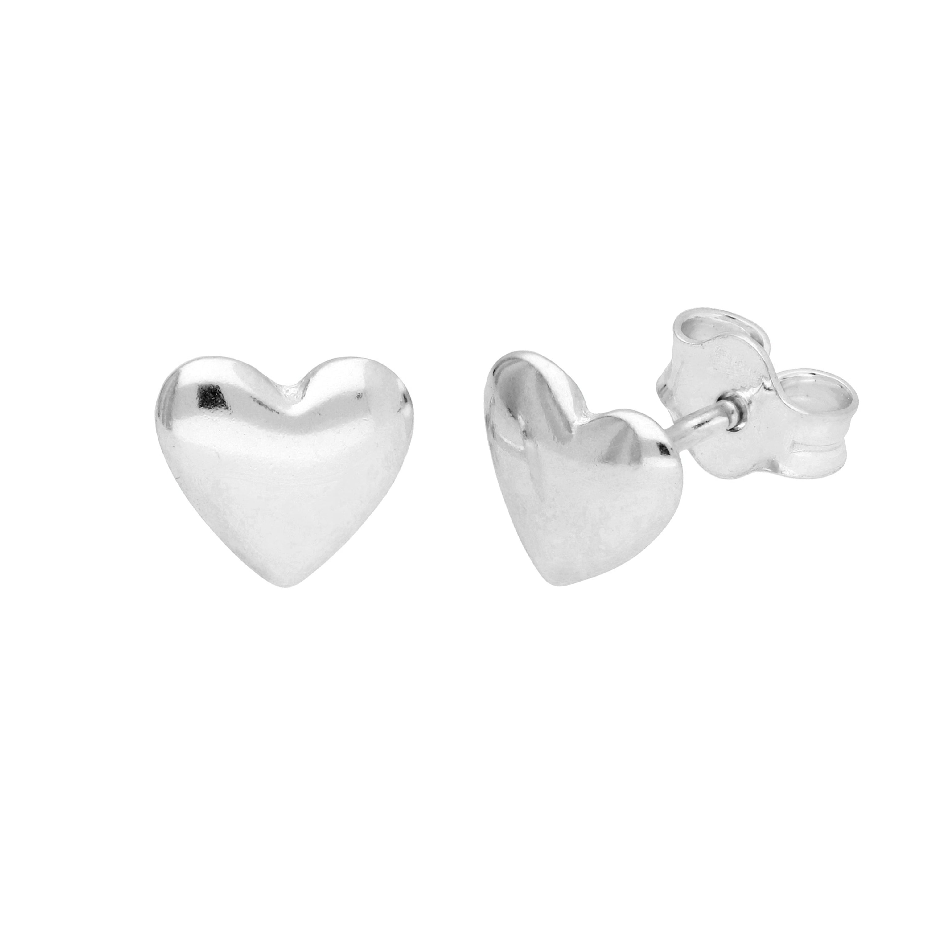 Sterling Silver Heart Stud Earrings