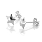 Sterling Silver Puffed Star Stud Earrings