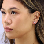 Sterling Silver Puffed Star Stud Earrings