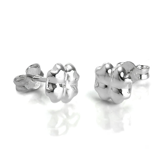 Sterling Silver Four Leaf Clover Stud Earrings