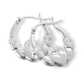 Sterling Silver Claddagh 17mm Hoop Creole Earrings