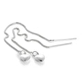 Sterling Silver Heart Pull Through Box Chain Earrings