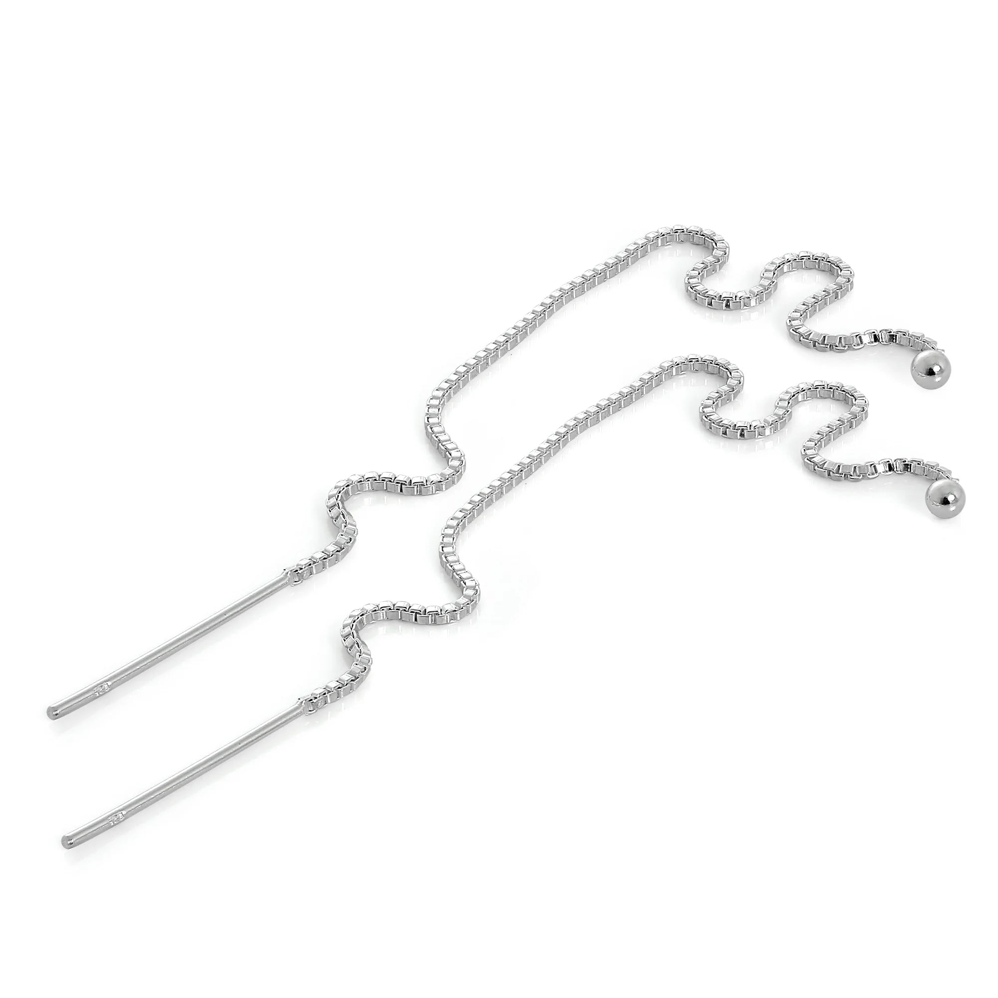 Sterling Silver 2mm Ball Pull Through Earrings