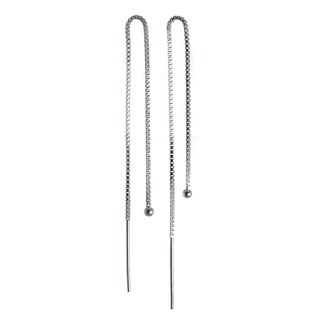 Sterling Silver 2mm Ball Pull Through Earrings