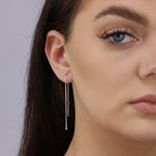 Sterling Silver 2mm Ball Pull Through Earrings