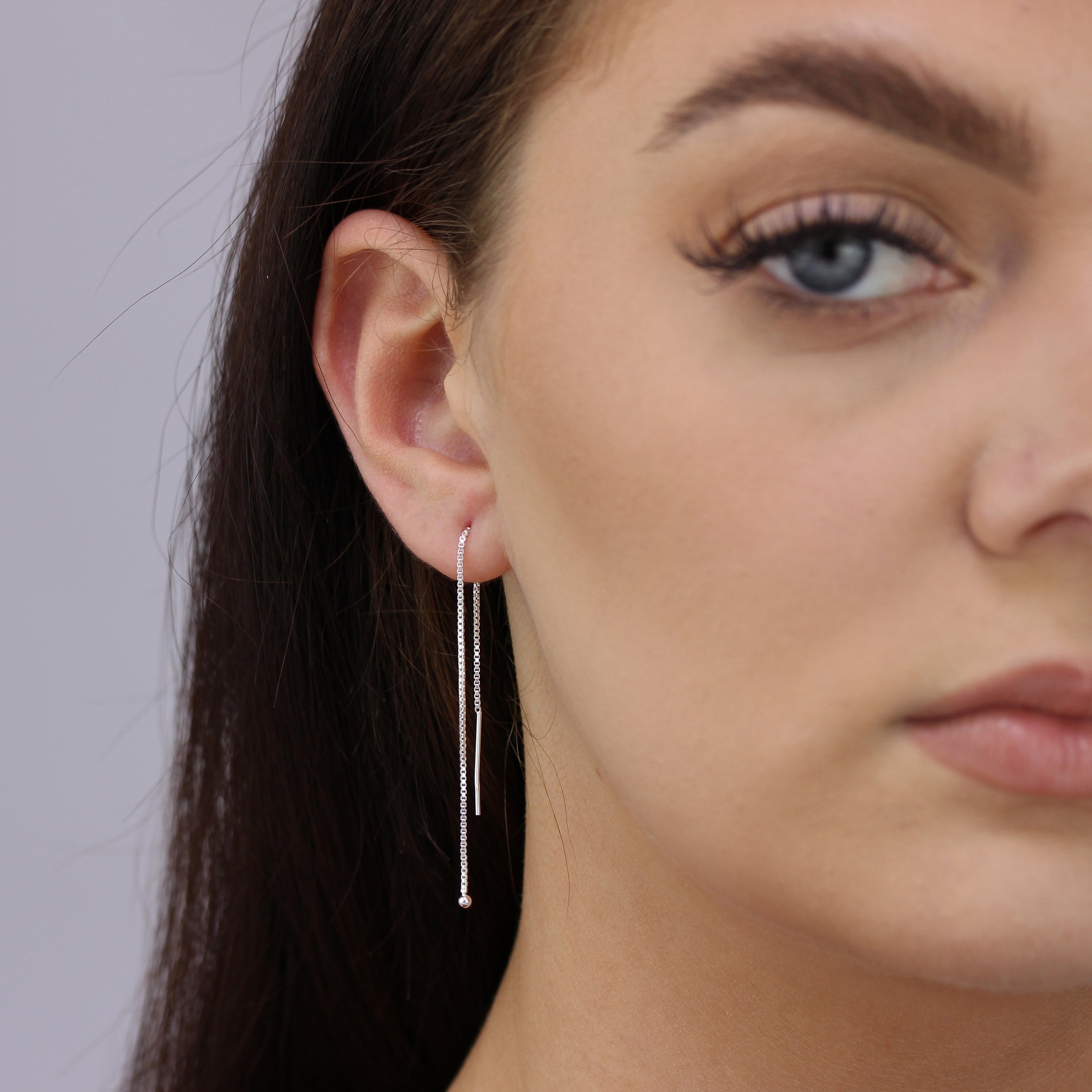 Sterling Silver 2mm Ball Pull Through Earrings