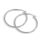 Sterling Silver 2mm Tube Sleeper Hoop Earrings 12mm - 80mm