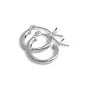 Sterling Silver 2mm Tube Sleeper Hoop Earrings 12mm - 80mm