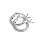 Sterling Silver 2mm Tube Sleeper Hoop Earrings 12mm - 80mm