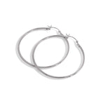 Sterling Silver 2mm Tube Sleeper Hoop Earrings 12mm - 80mm