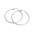 Sterling Silver 2mm Tube Diamond Cut Twist Sleeper Hoop Earrings 35mm - 60mm