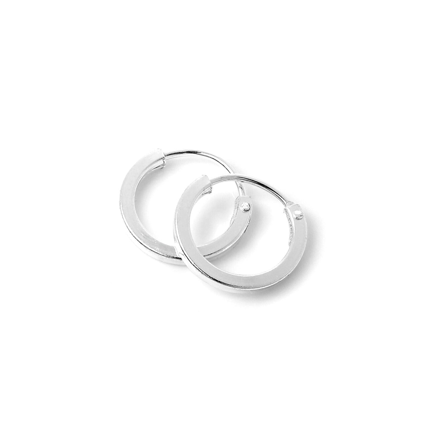 Sterling Silber 1mm Quadratische Ohrringe 10mm - 40mm