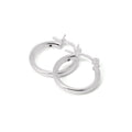 Sterling Silver Plain Sleeper 2mm Hoop Earrings 12mm - 70mm