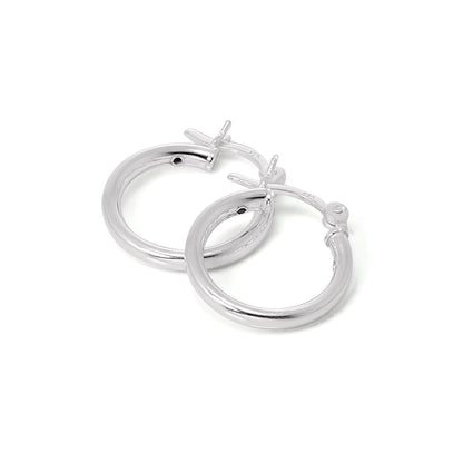 Sterling Silver Plain Sleeper 2mm Hoop Earrings 12mm - 70mm