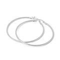 Sterling Silver Plain Sleeper 2mm Hoop Earrings 12mm - 70mm